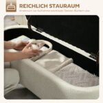 Aptrauktas suoliukas su daiktadėže ir plieninėmis kojomis – Paveikslėlis 4