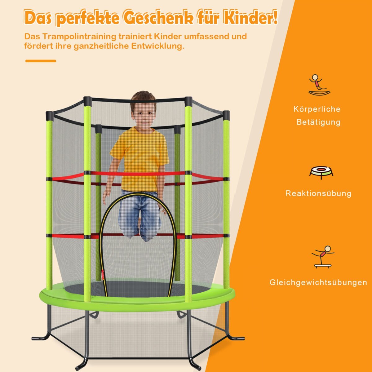 Apvalus batutas su apsauginiu tinklu (Žalia) – Paveikslėlis 5