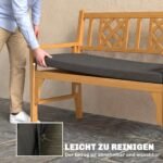 Atspari vandeniui lauko suoliuko pagalvėlė su nuimamu užvalkalu ir tvirtinimo juostomis, 110 x 46 cm