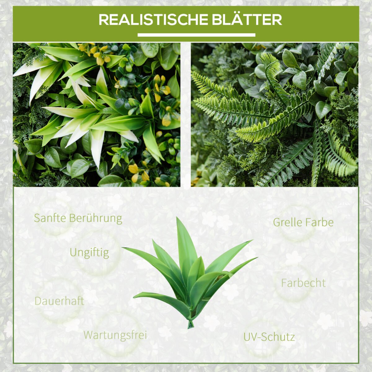 Atsparios UV spinduliams ir privatumą užtikrinančios dirbtinės gyvatvorės plokštės 12 vnt. (50x50 cm) – Paveikslėlis 4