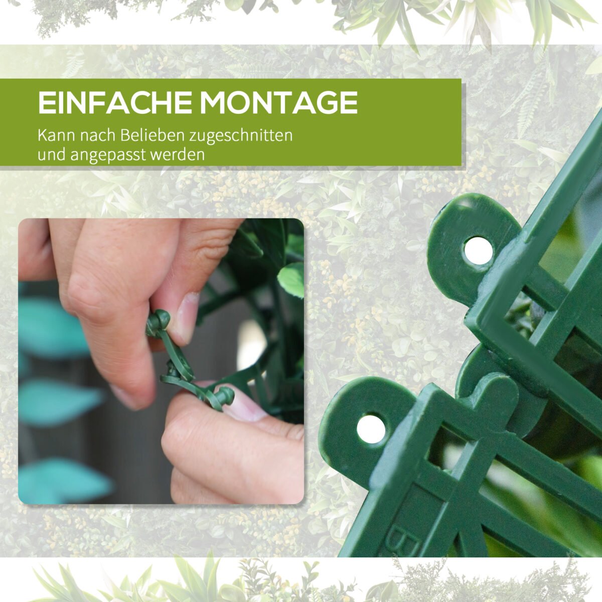 Atsparios UV spinduliams ir privatumą užtikrinančios dirbtinės gyvatvorės plokštės 12 vnt. (50x50 cm) – Paveikslėlis 5