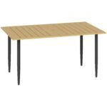 Atsparus oro sąlygoms lauko stalas 150x90 cm su skėčio anga