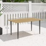 Atsparus oro sąlygoms lauko stalas 150x90 cm su skėčio anga