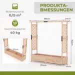 Auginimo dėžė su vijoklinių augalų grotelėmis ir pakabinamu stogeliu (Natūrali)
