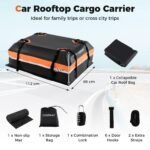 Automobilio stogo bagažinė su neslystančiu kilimėliu 450 l (Oranžinė) – Paveikslėlis 2