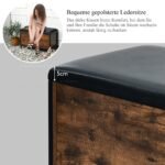 Batų suoliukas su daiktadėže ir paminkštinta sėdyne (Rustikinė ruda) – Paveikslėlis 4