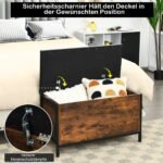 Batų suoliukas su daiktadėže ir paminkštinta sėdyne (Rustikinė ruda) – Paveikslėlis 5