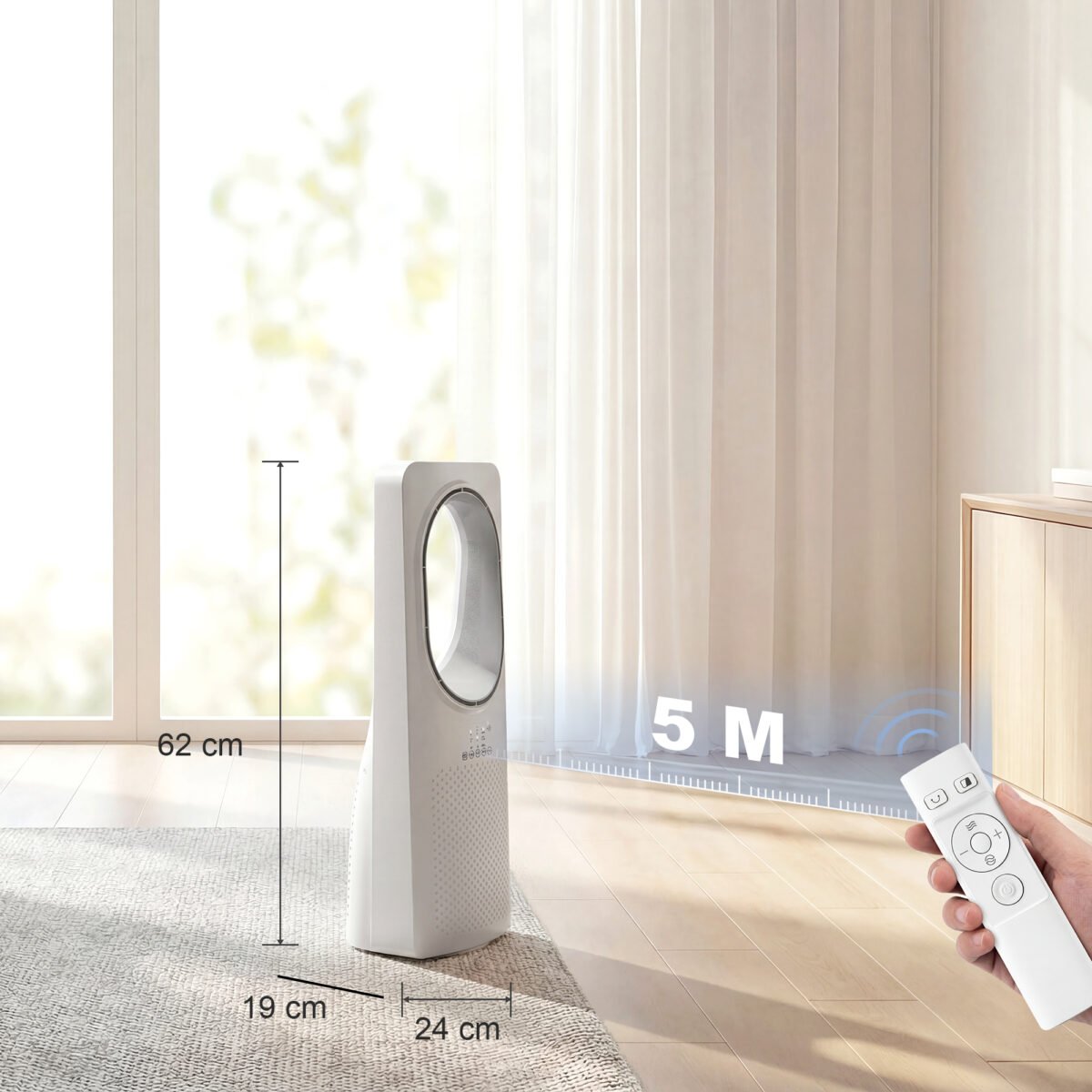 Bekrementis bokštinis ventiliatorius su 36 dB tyliu veikimu – Paveikslėlis 3