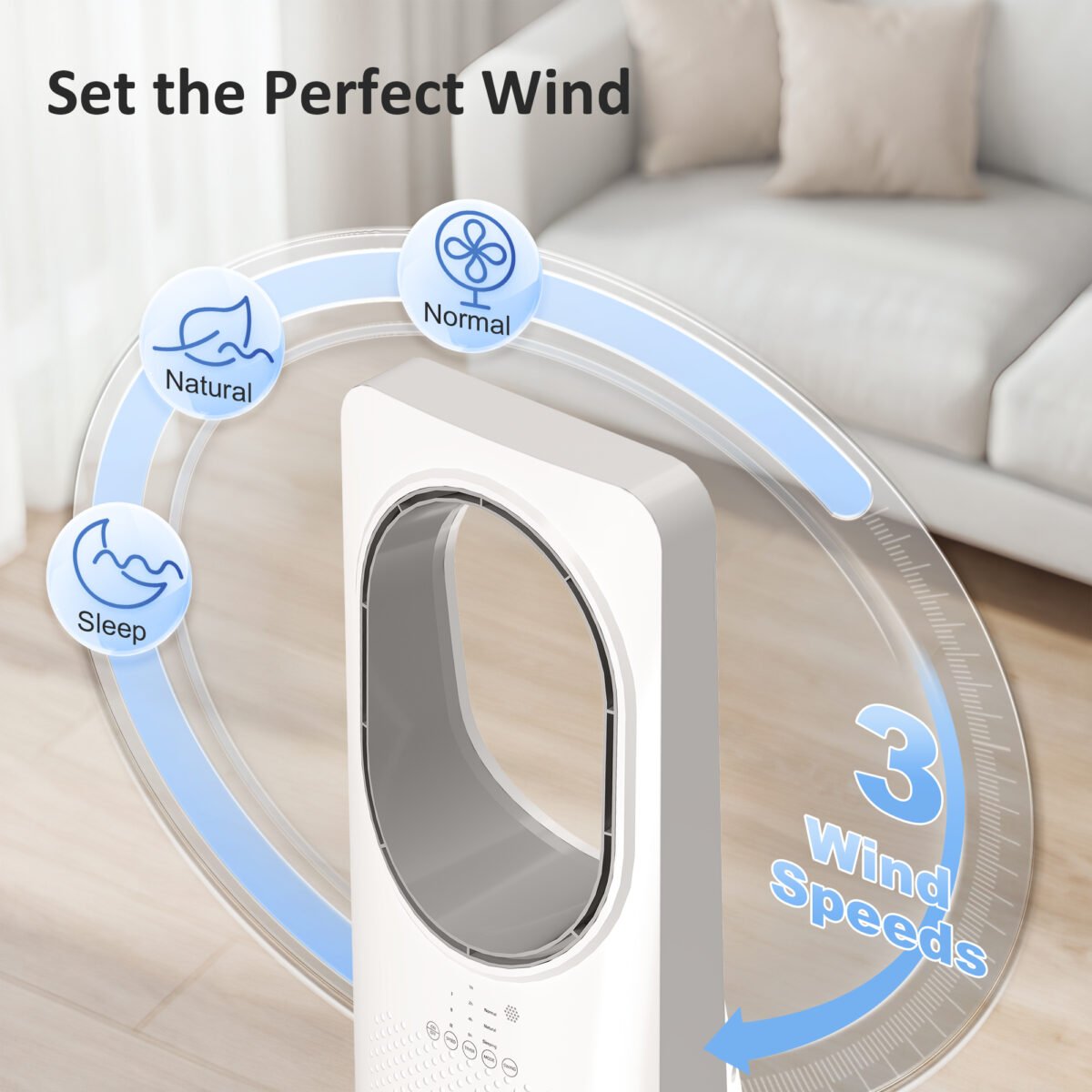 Bekrementis bokštinis ventiliatorius su 36 dB tyliu veikimu – Paveikslėlis 5