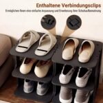 Daugiaaukštė modulinė batų lentyna 6 lygių (Juoda)