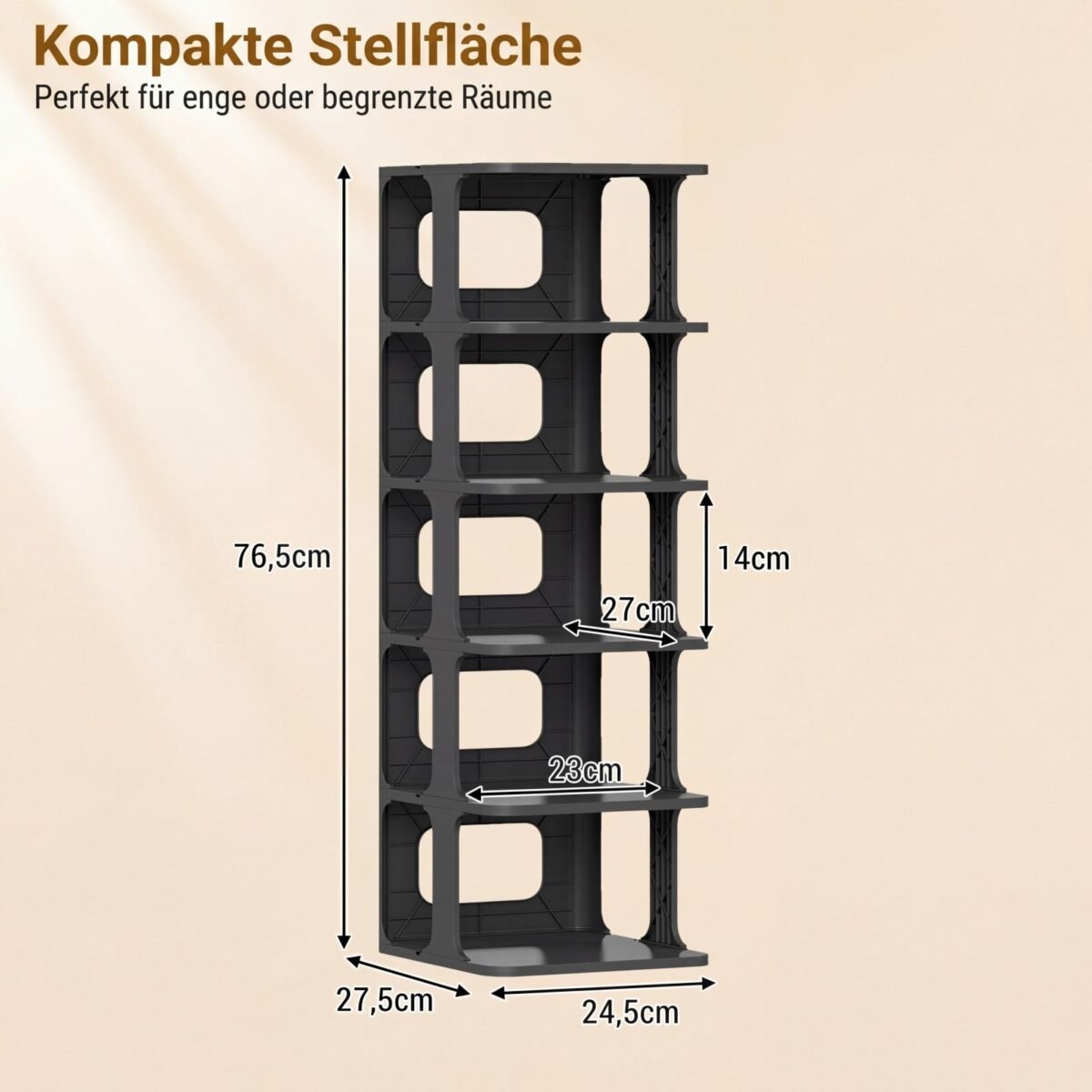 Daugiaaukštė modulinė batų lentyna 6 lygių (Juoda) – Paveikslėlis 5