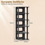 Daugiaaukštė modulinė batų lentyna 6 lygių (Juoda) – Paveikslėlis 5