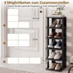 Daugiaaukštė modulinė batų lentyna 6 lygių (Juoda) – Paveikslėlis 3