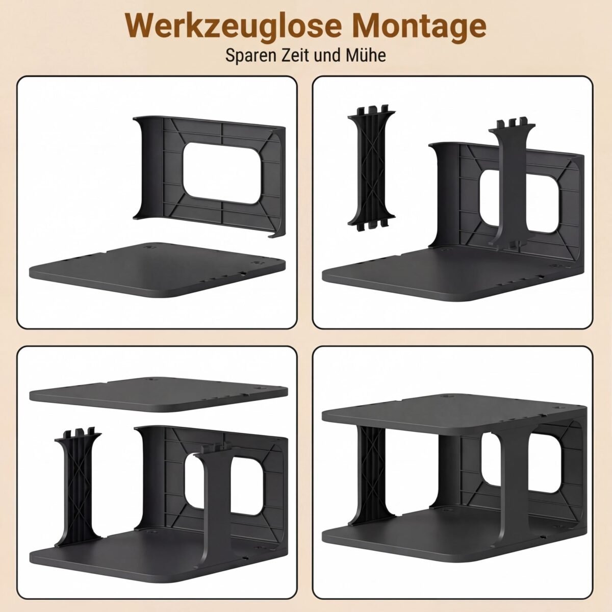 Daugiaaukštė modulinė batų lentyna 6 lygių (Juoda) – Paveikslėlis 4