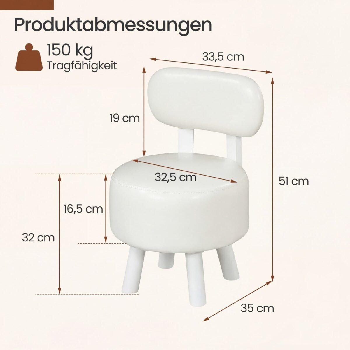 Daugiafunkcinė kėdutė-pakoja su ergonomišku atlošu (Balta) – Paveikslėlis 2