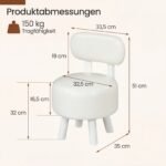 Daugiafunkcinė kėdutė-pakoja su ergonomišku atlošu (Balta) – Paveikslėlis 2