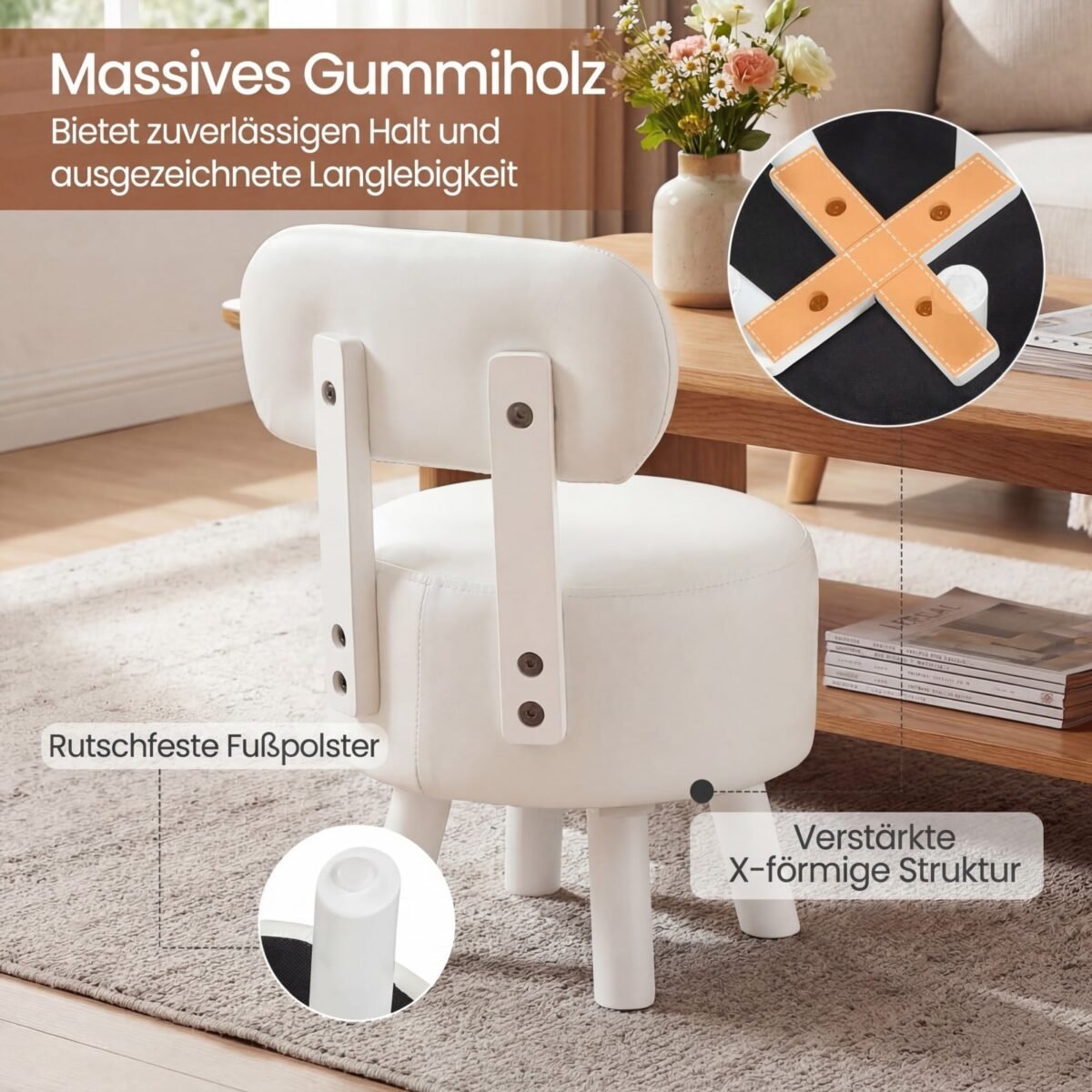 Daugiafunkcinė kėdutė-pakoja su ergonomišku atlošu (Balta) – Paveikslėlis 5