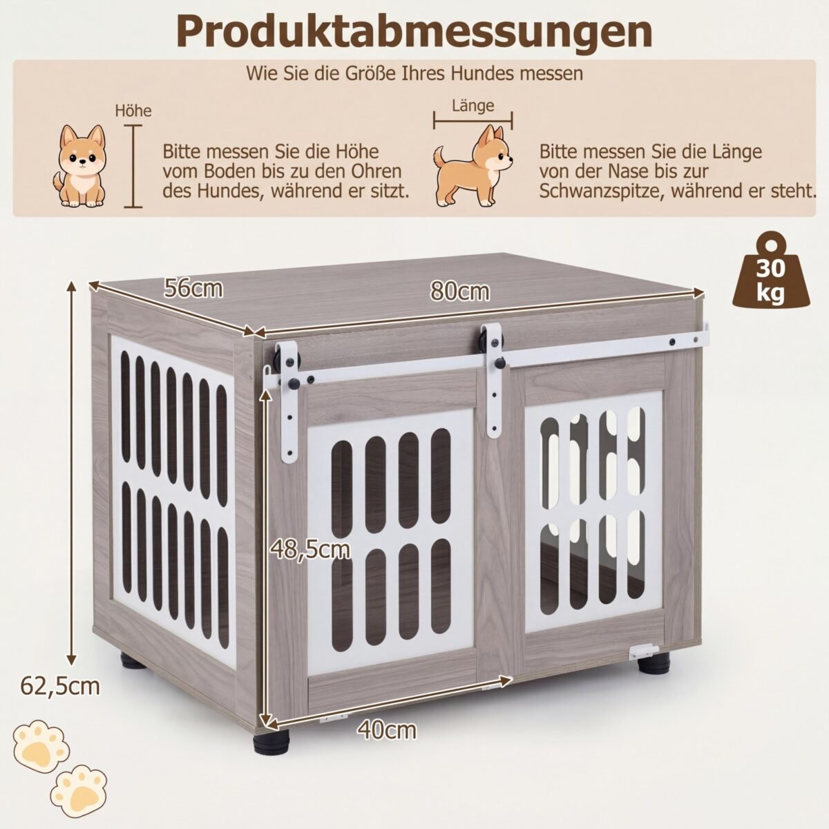 Daugiafunkcinis šunų narvas su stumdomomis durimis (Pilka) – Paveikslėlis 2