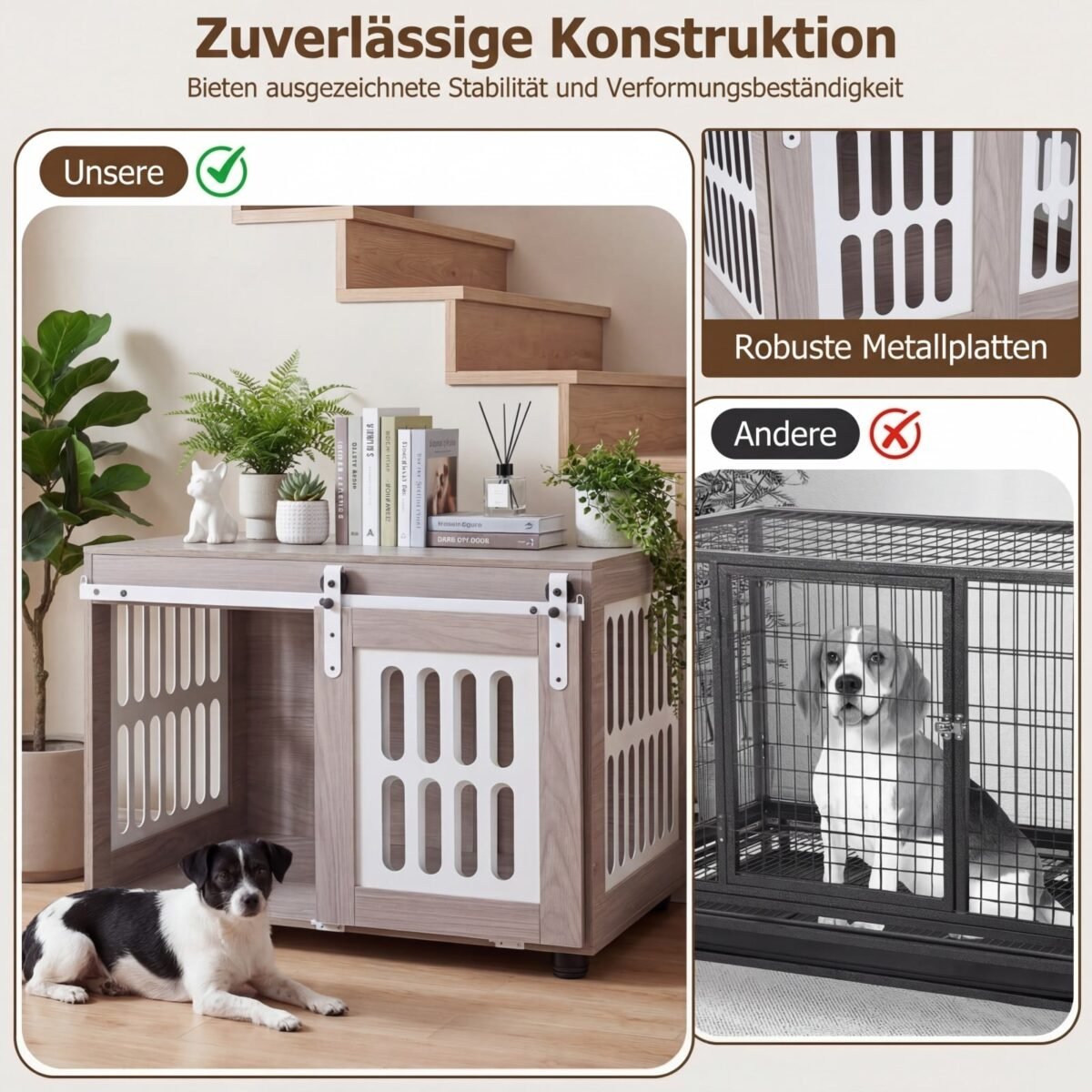 Daugiafunkcinis šunų narvas su stumdomomis durimis (Pilka) – Paveikslėlis 5