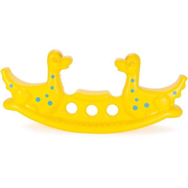 Daugiavietės geltonos balansinės supynės dinozauro formos