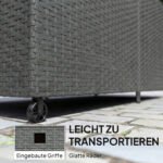 Didelė 650 l talpos ratano lauko daiktadėžė su ratukais – Paveikslėlis 8