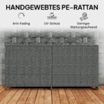 Didelė 650 l talpos ratano lauko daiktadėžė su ratukais – Paveikslėlis 9