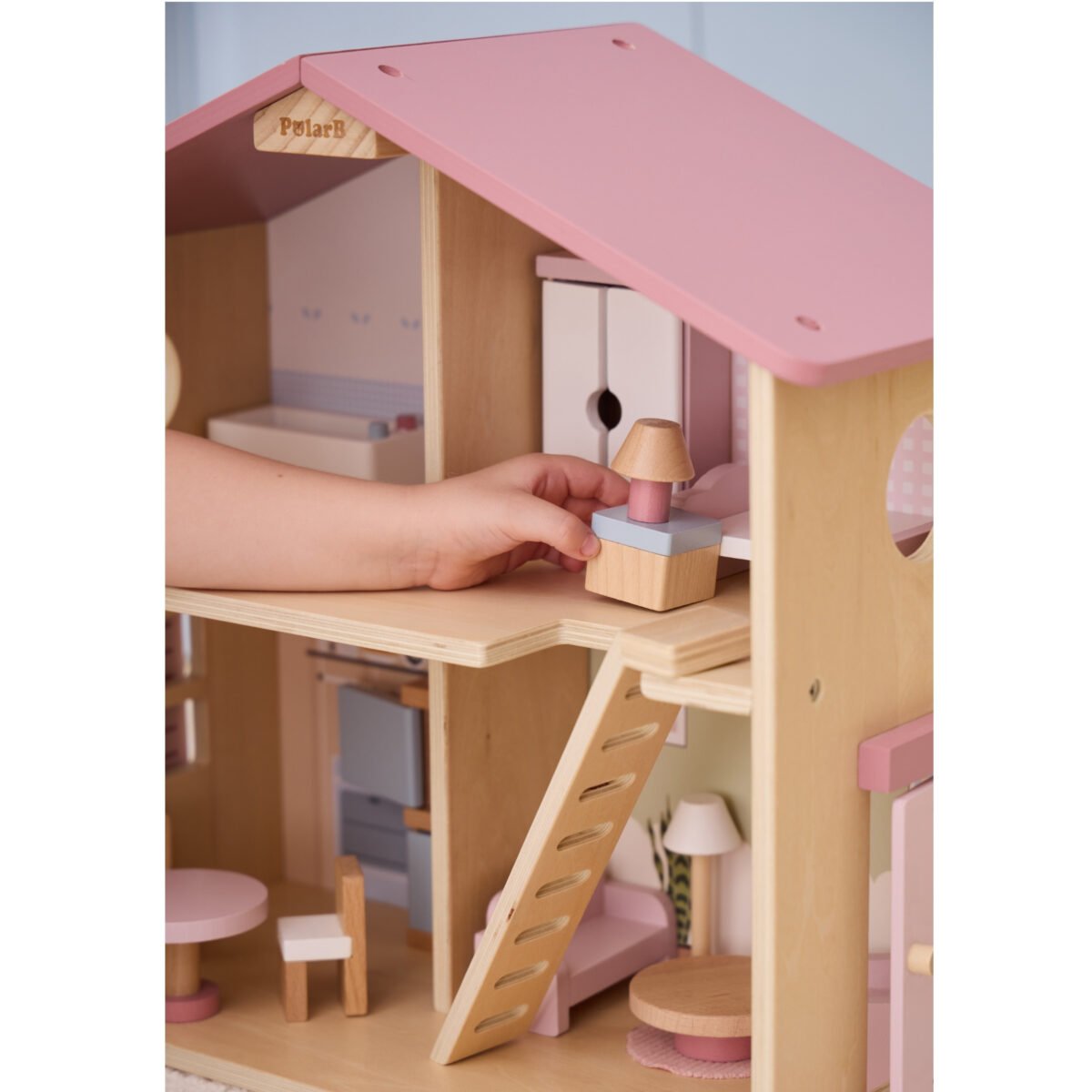 Didelis medinis lėlių namelis su 17 dalių – Paveikslėlis 2