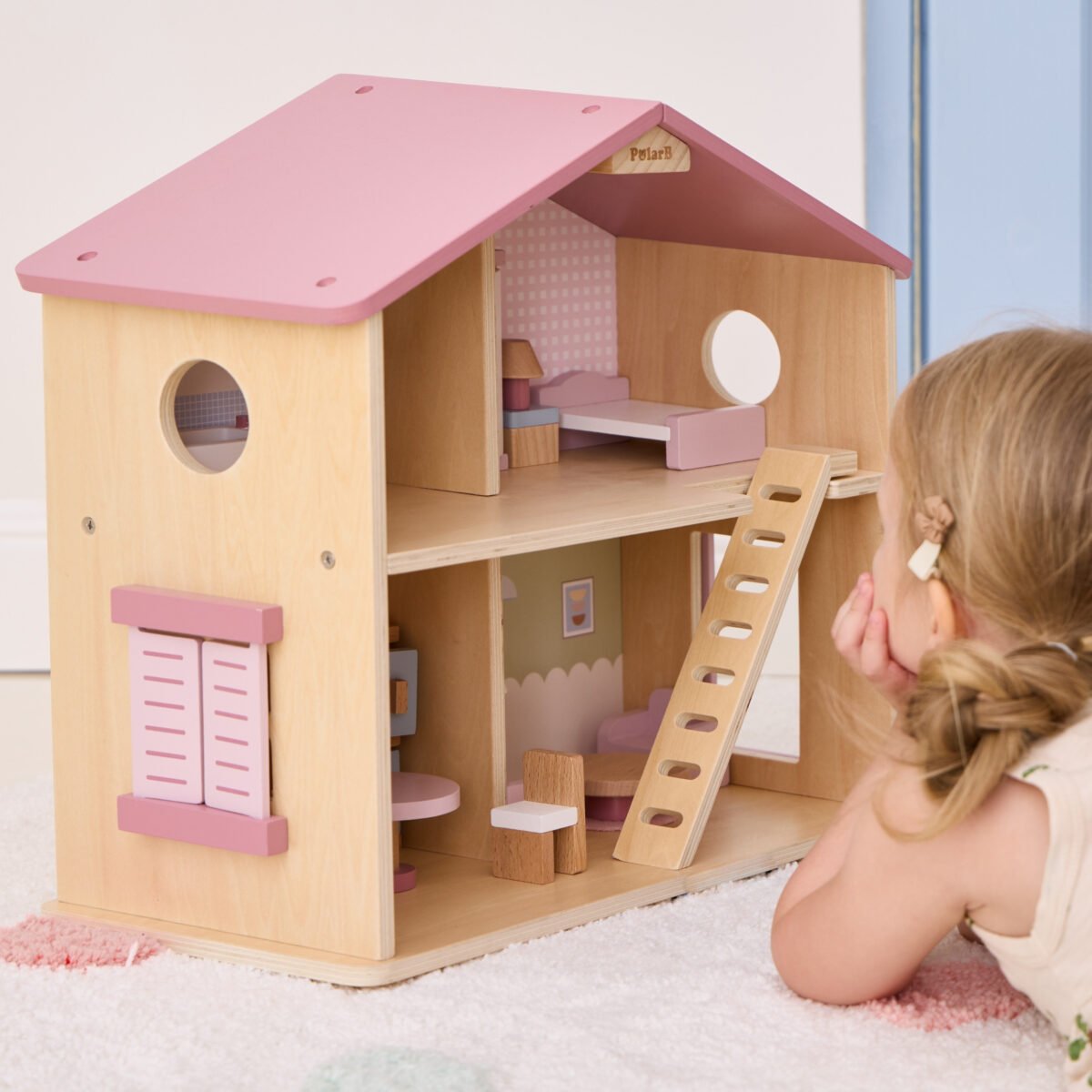 Didelis medinis lėlių namelis su 17 dalių – Paveikslėlis 6