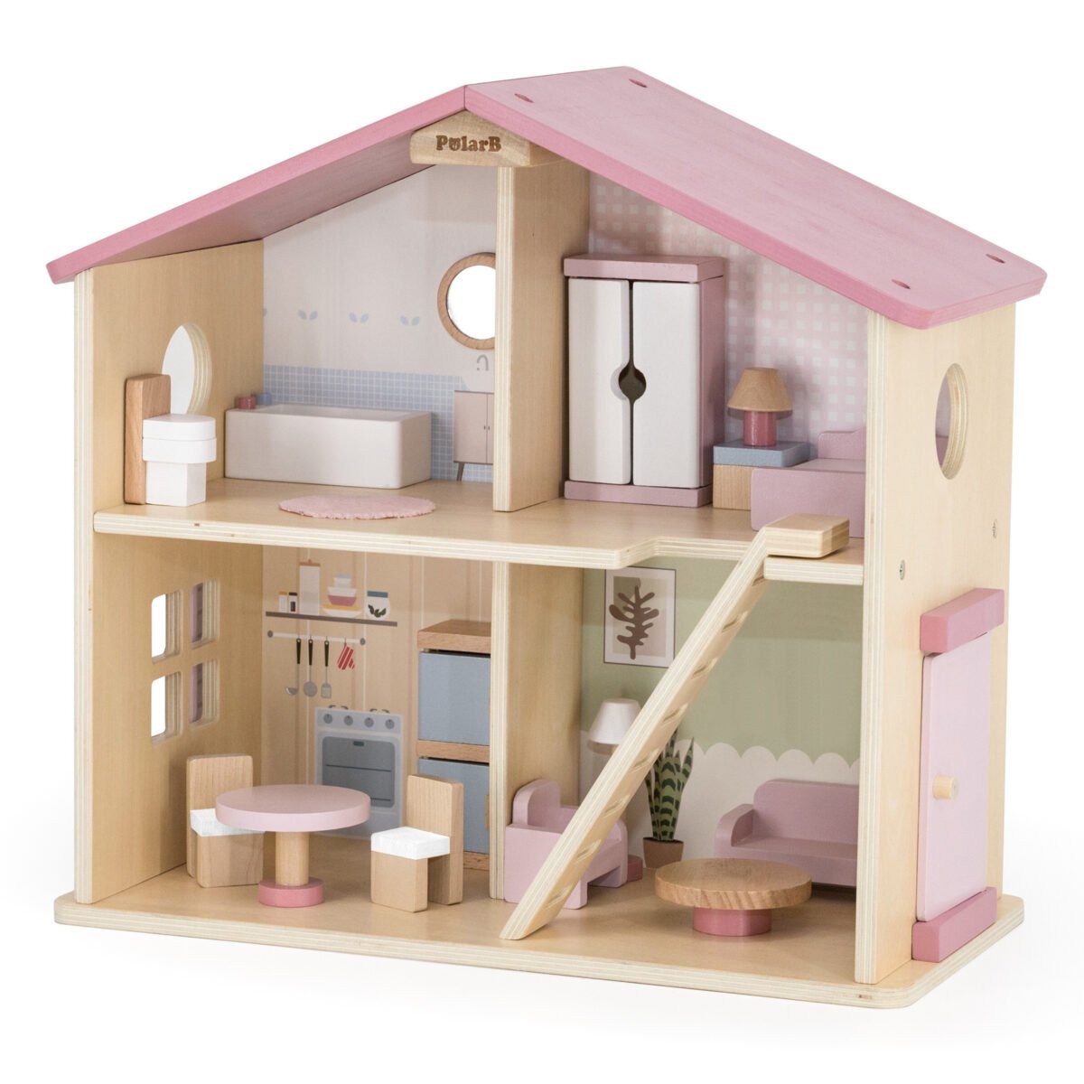 Didelis medinis lėlių namelis su 17 dalių – Paveikslėlis 8