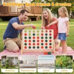 Didelis pušinės medienos žaidimas „Keturi iš eilės“ su 42 figūrėlėmis (Natūrali) – Paveikslėlis 3