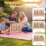 Didelis pušinės medienos žaidimas „Keturi iš eilės“ su 42 figūrėlėmis (Natūrali) – Paveikslėlis 4