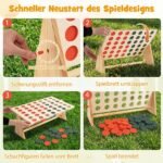 Didelis pušinės medienos žaidimas „Keturi iš eilės“ su 42 figūrėlėmis (Natūrali) – Paveikslėlis 5