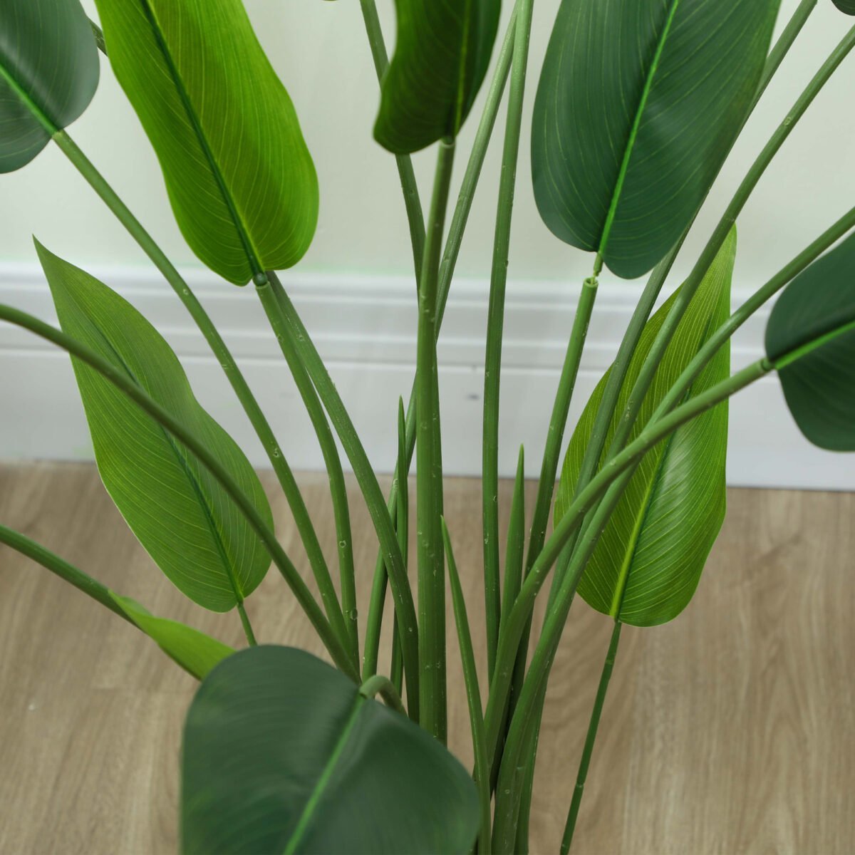 Dirbtinis rojaus paukštės augalas, 110 cm, cementiniame vazone – Paveikslėlis 9