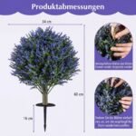 Dirbtinių levandų augalų komplektas su žemės kuolais (Violetinė) – Paveikslėlis 2