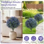 Dirbtinių levandų augalų komplektas su žemės kuolais (Violetinė) – Paveikslėlis 5