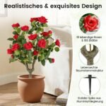 Dirbtinių rožių rinkinys su žemės smaigais (2 vnt.) (Raudona ir Žalia)