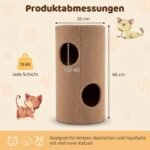 Dviaukštis kačių namelis su integruota sizalio draskykle (Ruda) – Paveikslėlis 2