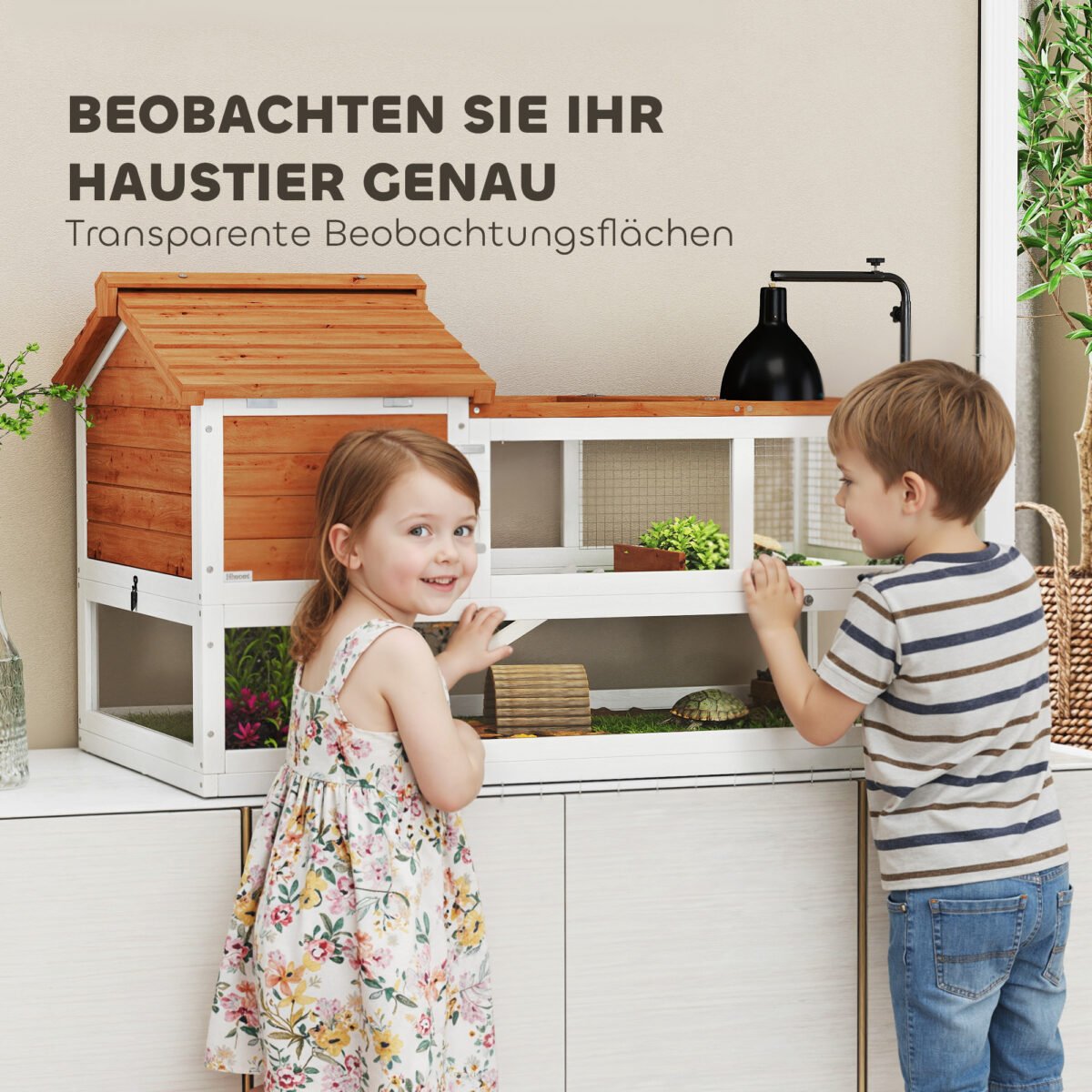 Dviaukštis vėžlių aptvaras su reguliuojamu lempos laikikliu – Paveikslėlis 6