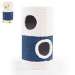 Dviejų aukštų kačių namelis su sizaline draskykle (Mėlyna ir balta)