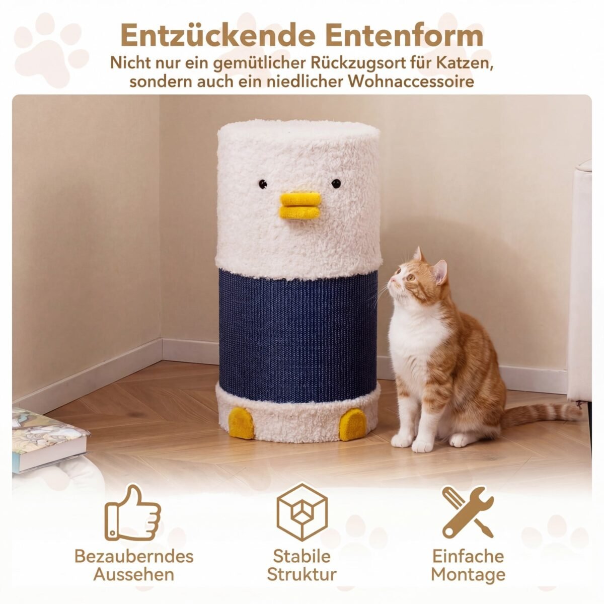 Dviejų aukštų kačių namelis su sizaline draskykle (Mėlyna ir balta) – Paveikslėlis 5