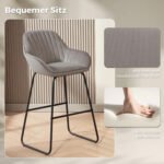 Dviejų patogių baro kėdžių komplektas su metalinėmis kojomis – Paveikslėlis 5