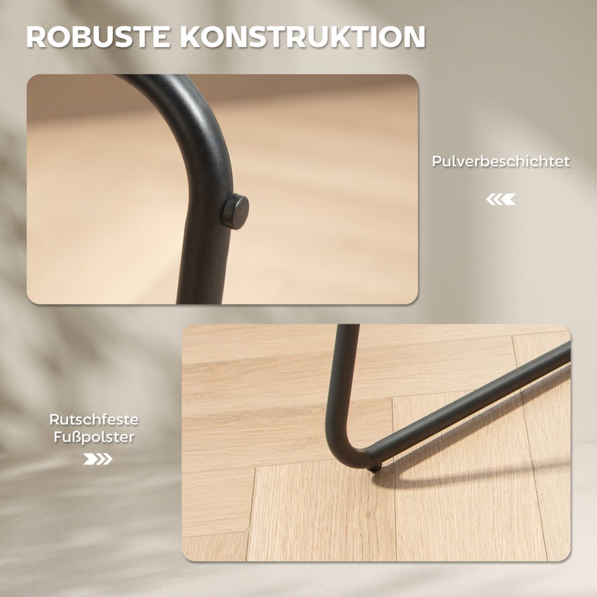 Dviejų patogių baro kėdžių komplektas su metalinėmis kojomis – Paveikslėlis 7