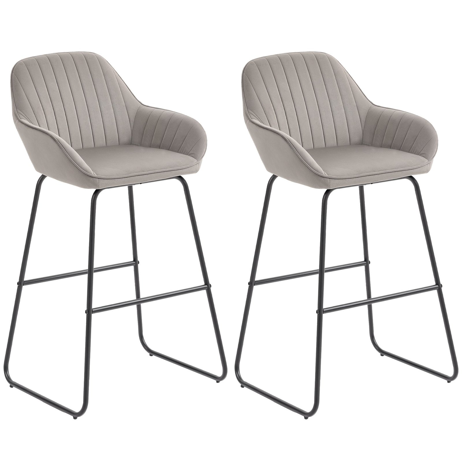 Dviejų patogių baro kėdžių komplektas su metalinėmis kojomis