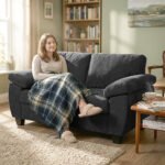 Dviejų vietų šenilinė sofa su storu spyruokliniu paminkštinimu – Paveikslėlis 2