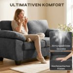 Dviejų vietų šenilinė sofa su storu spyruokliniu paminkštinimu – Paveikslėlis 4