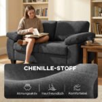 Dviejų vietų šenilinė sofa su storu spyruokliniu paminkštinimu – Paveikslėlis 5