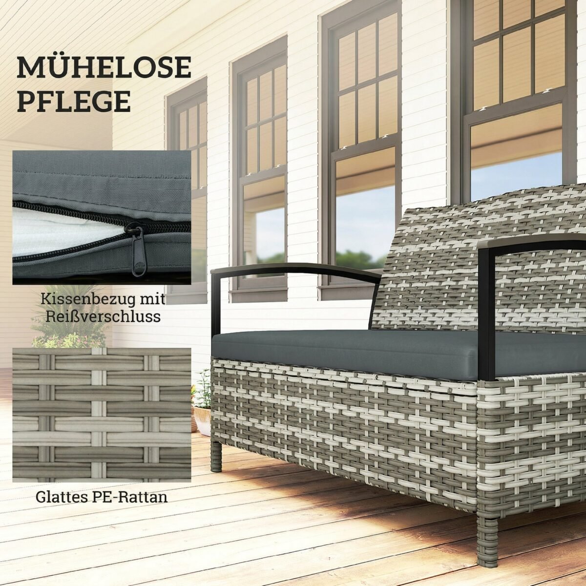 Dviejų vietų sodo suoliukas su daiktadėže – Paveikslėlis 8