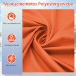 Dvigubas lauko skėtis su stovu 400 x 212 cm (Oranžinė) – Paveikslėlis 5