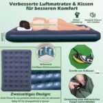 Dvivietė turistinė palapinė-lova su pripučiamu čiužiniu ir miegmaišiais 5-in-1(Žalia)