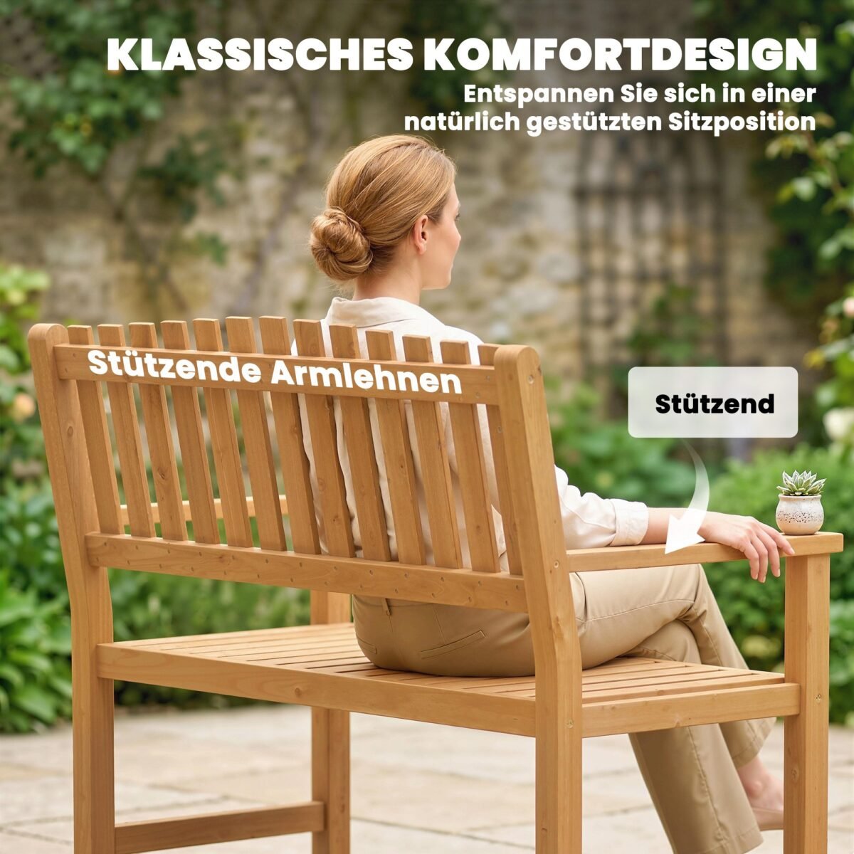 Dvivietis akacijos medienos sodo suoliukas – Paveikslėlis 6